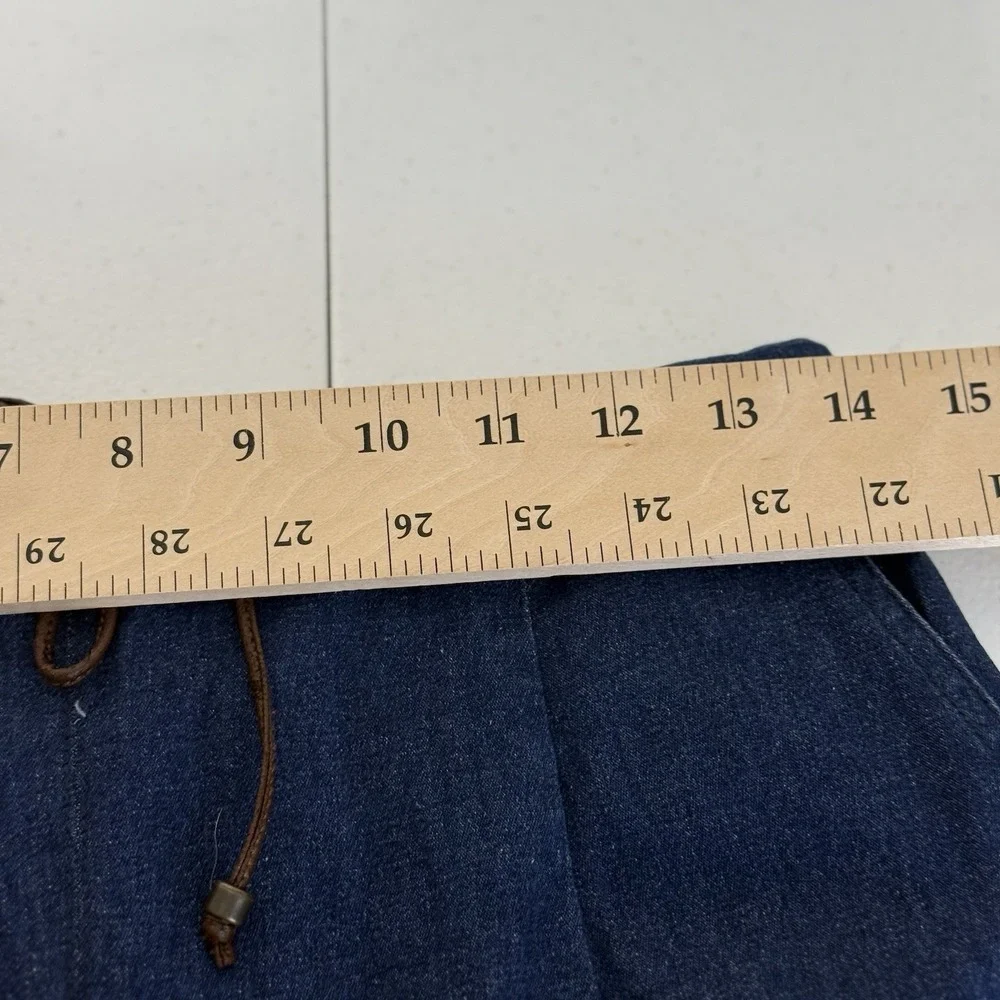 Y2K Denim Jean Maxi‎ Skirt Cargo Tie Waist Modest Casual Boho 90s Grunge Size 8